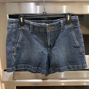 Denim shorts size 12 cotton/spandex soft and stretchy. See photos for details.